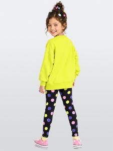 Kız Çocuk Takım Unicorn Sweatshirt - Puantiye Tayt Takım (4-10 Yaş) - 2