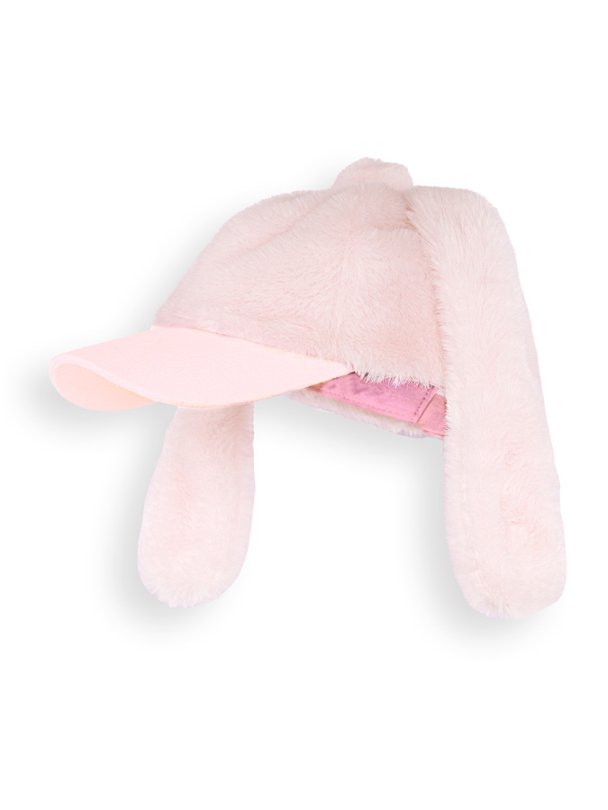 Kız Çocuk Tavşan Kulaklı Peluş Şapka - 3