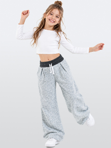 Kız Çocuk Yumoş Gri Pantolon - Denokids