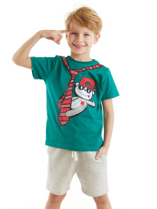 Koala on Tie Boy T-shirt&Shorts Set - Denokids