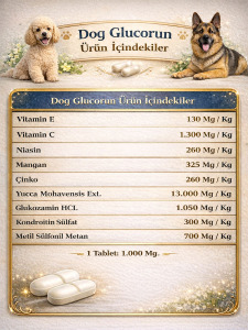 Köpek Glucorun Glukozamin Takviyesi – Eklem ve İskelet Desteği 90 Tablet - 3