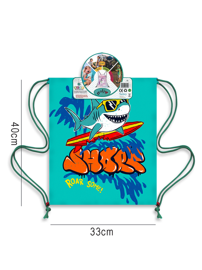 Köpekbalığı Su Geçirmez Erkek Çocuk İpli Sırt - Plaj Çantası - 2