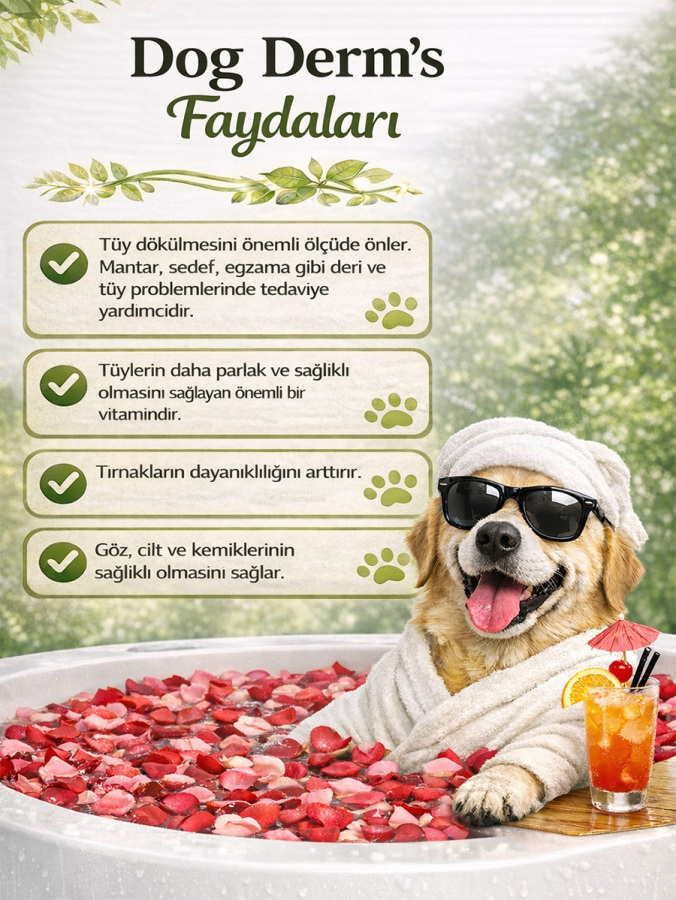 Köpekler İçin Deri ve Tüy Sağlığı Takviyesi – Çinko, D Vitamini & Biotin 90 Tablet - 2
