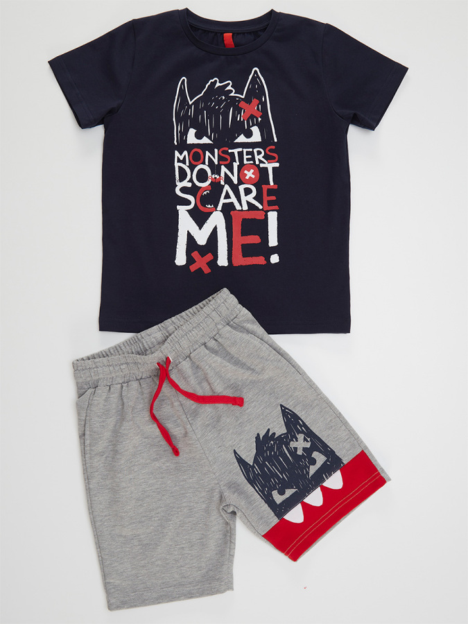 Korkusuz Erkek Çocuk T-shirt Şort Takım - 3