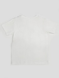 Korsan Dino Pamuklu Penye Erkek Çocuk Beyaz T-shirt - Thumbnail