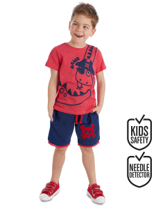 Korsan Dino Erkek Çocuk Yazlık T-shirt Şort Takım - Denokids