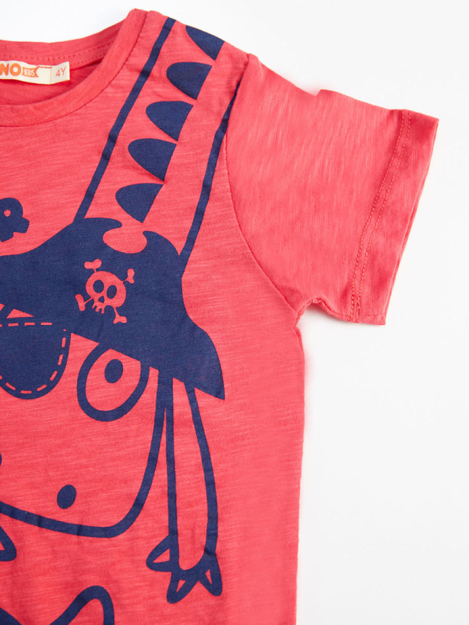Korsan Dino Erkek Çocuk Yazlık T-shirt Şort Takım - 6