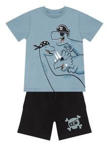 Korsan Dinolar Erkek Çocuk Yazlık T-shirt Şort Takım - 4