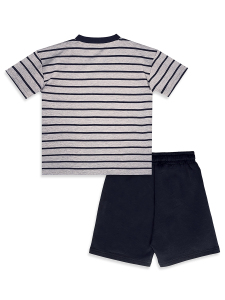 Erkek Çocuk Takım Çizgili T-Shirt Korsan Şort Yazlık Takım - 6