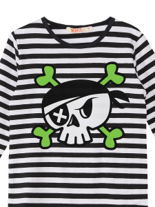 Korsan Kafa Çizgili Erkek Çocuk Kışlık T-shirt Pantolon Takım - 3