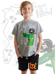 Korsan Timsah Erkek Çocuk T-shirt Şort Takım - 1
