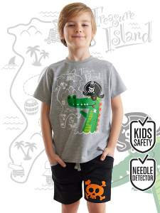Korsan Timsah Erkek Çocuk T-shirt Şort Takım - Denokids