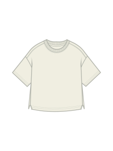 Krem Bisiklet Yaka Oversize T-shirt Çocuk Unisex %100 Pamuk - MSHB&G