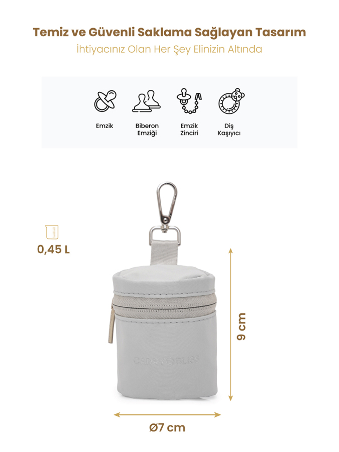 Krem PaciPal Astarlı Emzik Saklama Çantası - 2