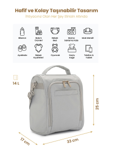 Krem SnapPack Çok Fonksiyonlu Çapraz Anne Çantası - 2