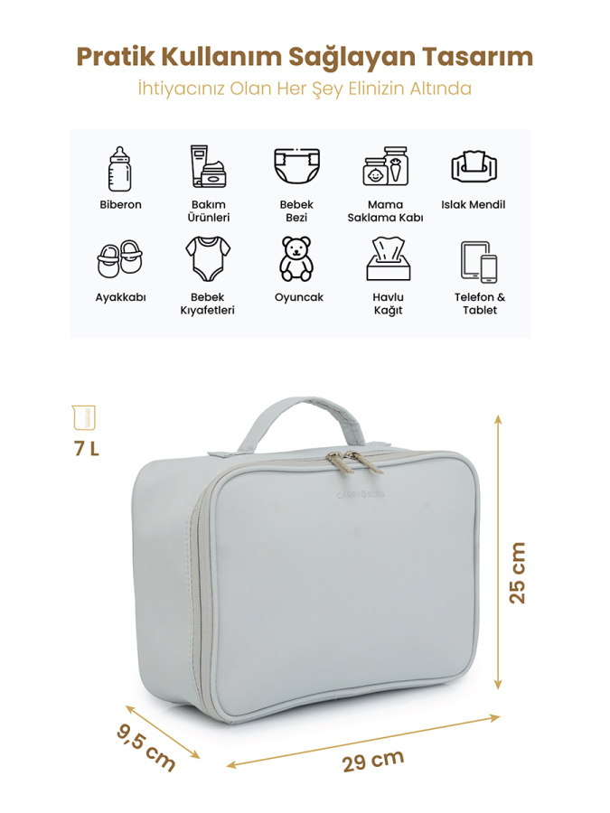 Krem TidyPack Bebek Kıyafet-Bez Düzenleme Çantası - 2