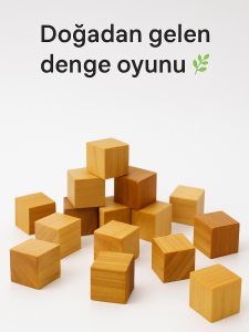 Küp Denge 22 Parça Ahşap Denge Oyunu, 3 Yaş+ - CwwToys