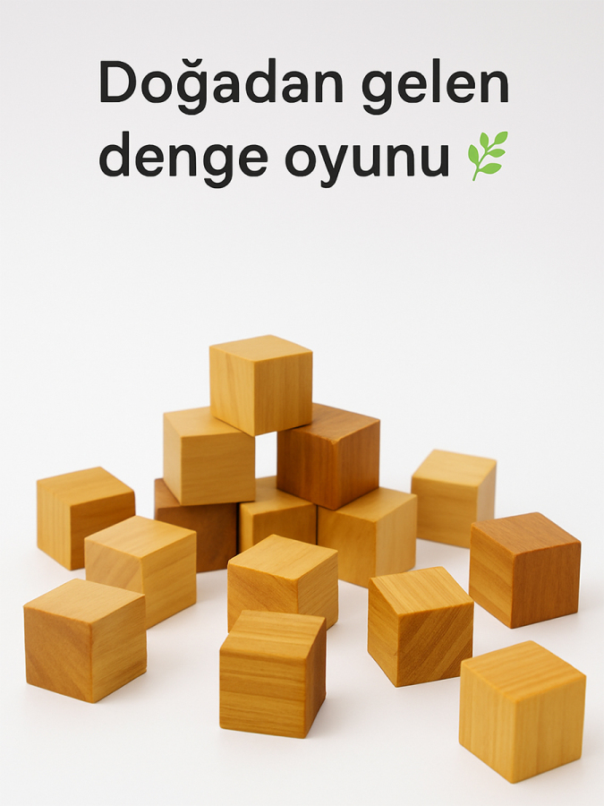 Küp Denge 22 Parça Ahşap Denge Oyunu, 3 Yaş+ - 1