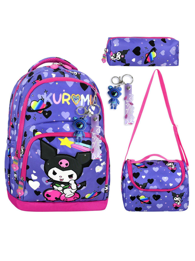Kuromi İlkokul 3'lü Çanta Seti - 1