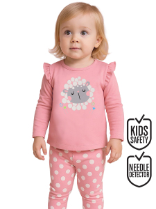 Kuzucuk Kız Bebek Pembe Tunik Tayt Takım - Denokids