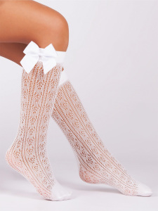 Lace Ruffle Knee High Girl Socks - Denokids