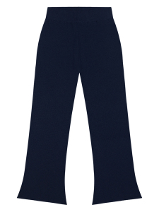 Lacivert Beli Lastikli İspanyol Paça Triko Kız Çocuk Tayt - Antebies