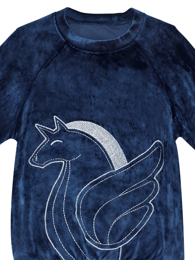 Lacivert Kadife Unicorn Kız Çocuk Eşofman Takım - 9