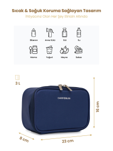 Lacivert Organizer Mama ve Atıştırmalık Çantası - 2
