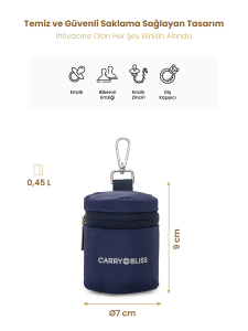 Lacivert PaciPal Astarlı Emzik Saklama Çantası - 2