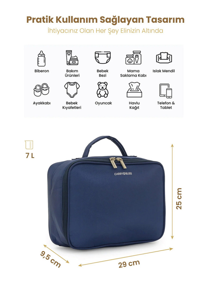Lacivert TidyPack Bebek Bez Düzenleme Çantası - 2