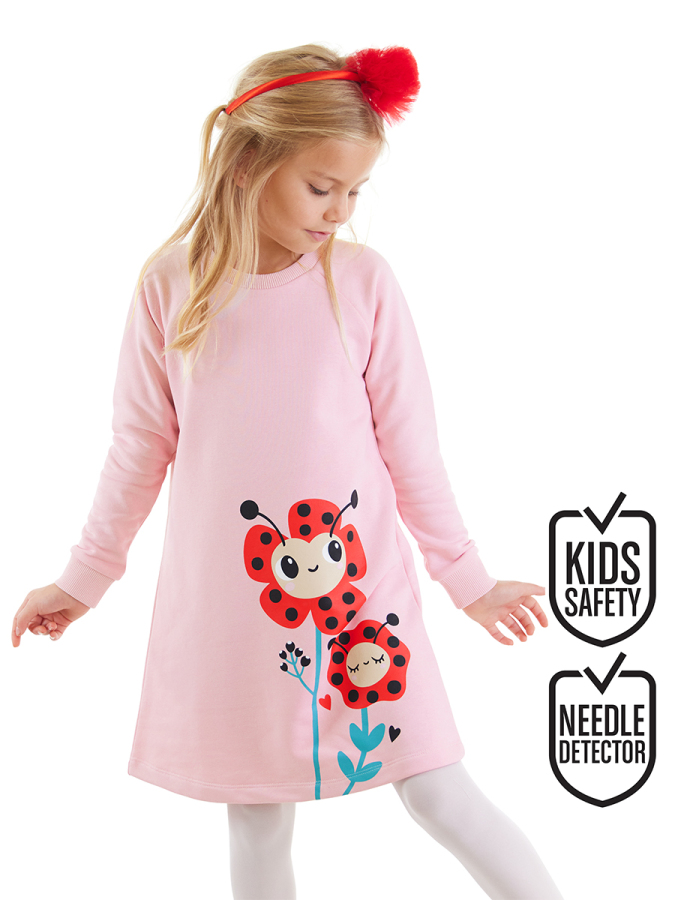 Lady Bug Flower Girl Pink Dress - 1