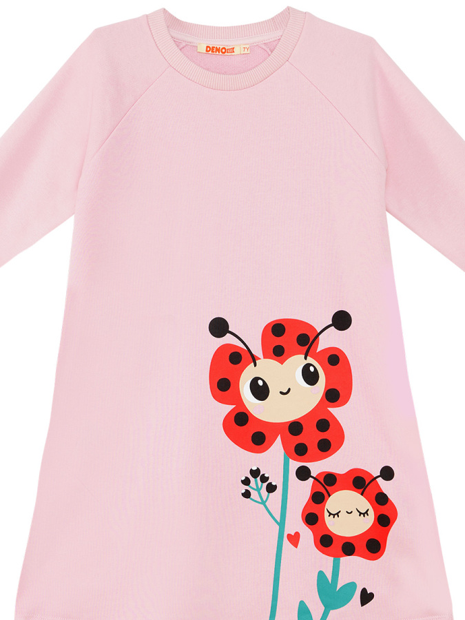 Lady Bug Flower Girl Pink Dress - 4
