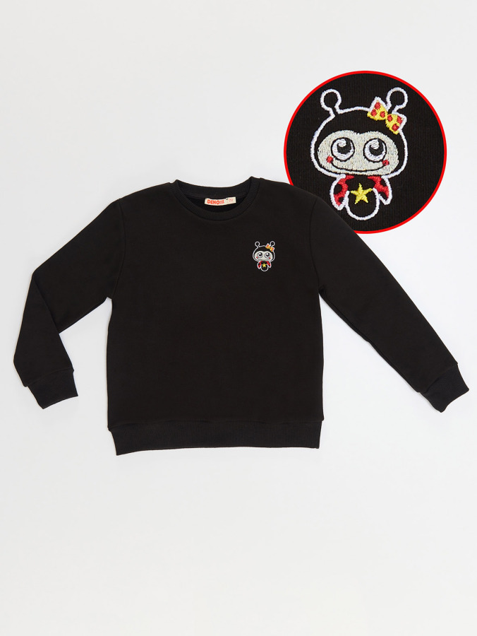 Ladybug Girl Black Sweatshirt - 5