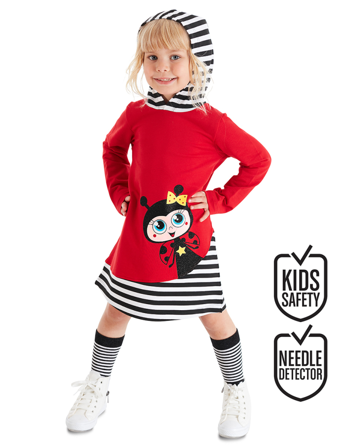Ladybug Hoodied Red Dress - 1