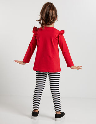 Ladybug Red Tunic Striped Leggings Set - 2