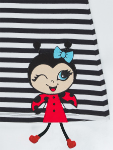 Ladybug Striped Girl Dress - 6