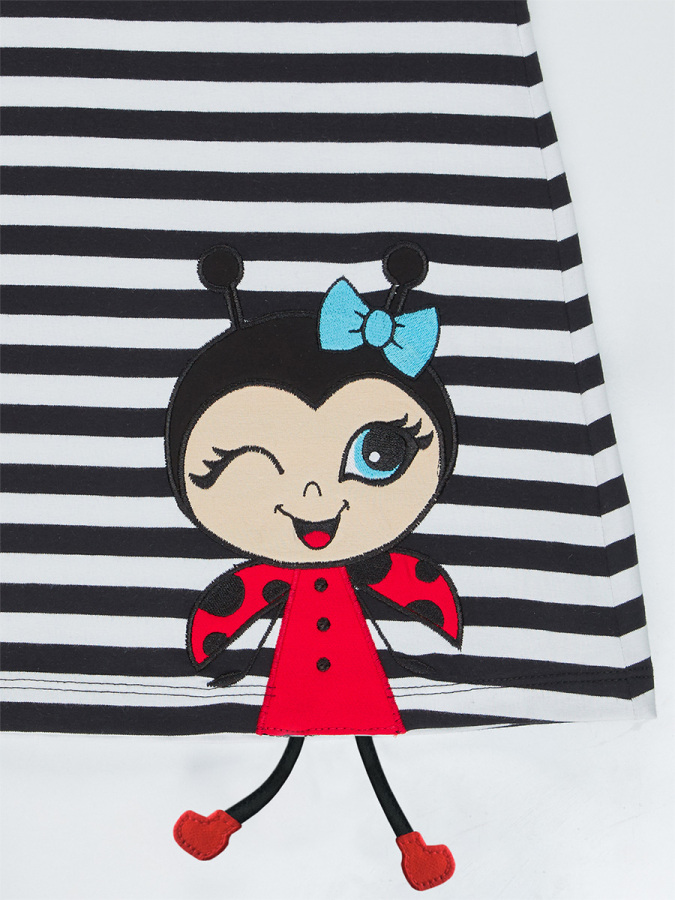 Ladybug Striped Girl Dress - 6