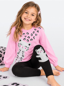 Leo Kız Çocuk Tayt T-Shirt Takım - Denokids