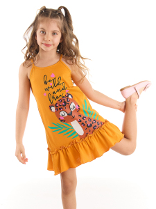Leo Orange Girl Dress - Mushi
