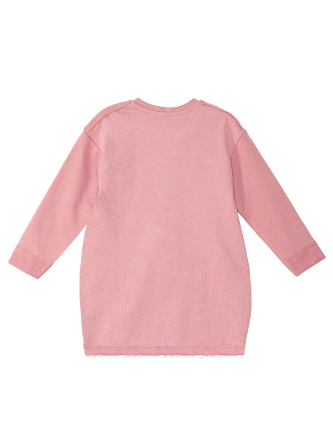 Pembe Leopar Cepli Uzun Kollu Kız Çocuk Elbise - 4