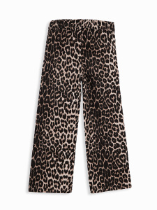 Leopar Desenli Kız Çocuk Gabardin Pantolon - 4