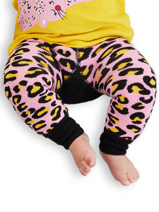 Leopar Kız Bebek Pembe Tayt-Pantolon - 2