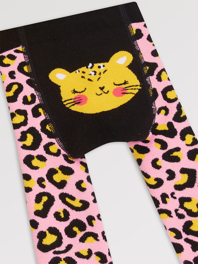 Leopar Kız Bebek Pembe Tayt-Pantolon - 7