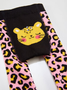 Leopar Kız Bebek Pembe Tayt-Pantolon - 8