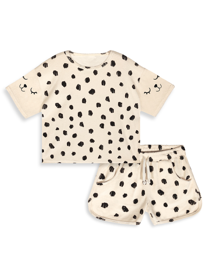 Kız Çocuk Takım Leopar Havlu Kumaş T-shirt Şort Takım Yazlık 4-9 Yaş - 5
