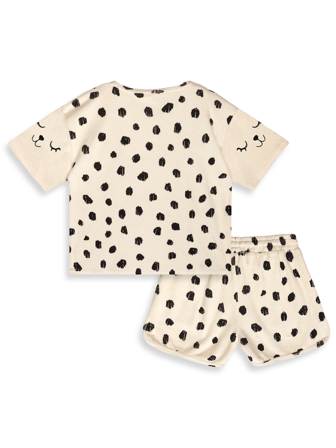Kız Çocuk Takım Leopar Havlu Kumaş T-shirt Şort Takım Yazlık 4-9 Yaş - 6