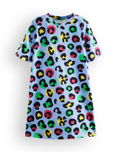 Leopar Kız Çocuk Oversize Elbise - 3