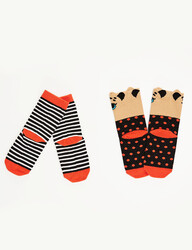 Leopar Kız Soket Çorap 2'li - Thumbnail
