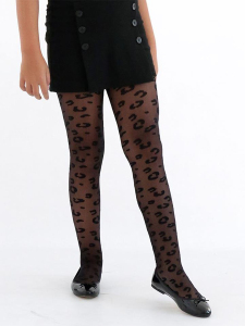 Leopard Black Tights Stockings - 2