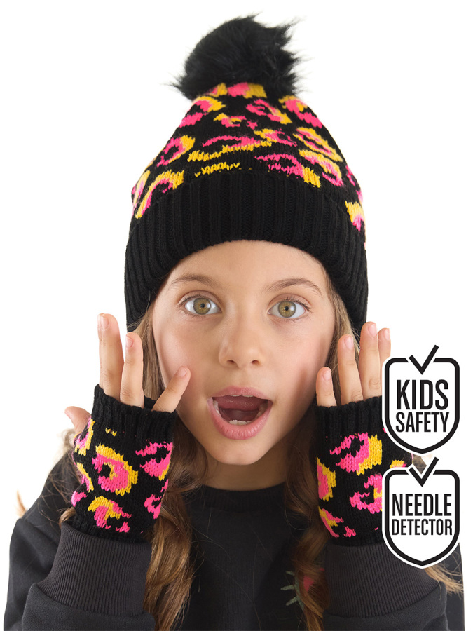Leopard Girl Beanie&Glove Set - 1